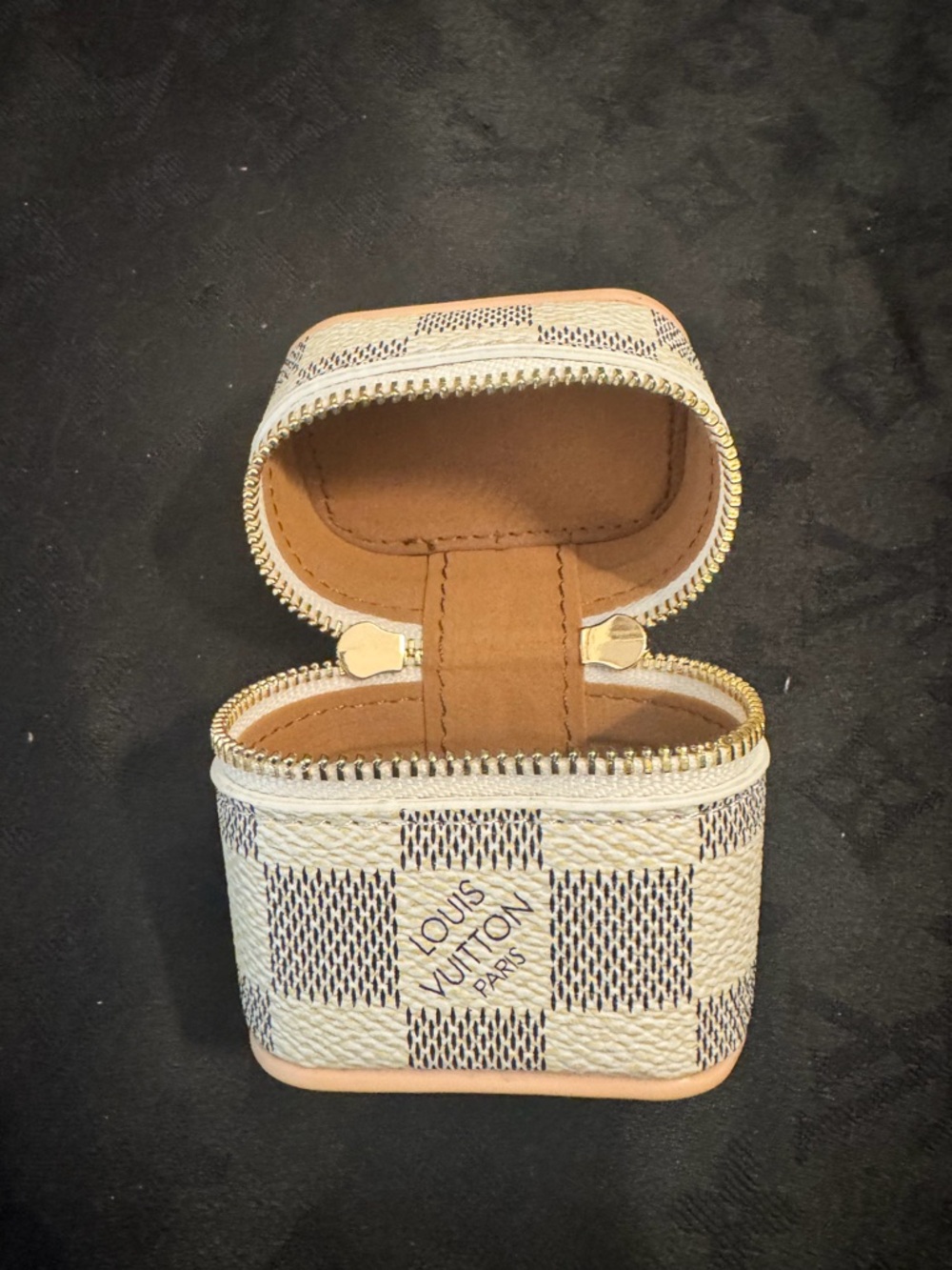 Louis Vuitton Ivory and Navy Damier Azur Mini Vanity Charm with Gold Hardware - Picture 5 of 7